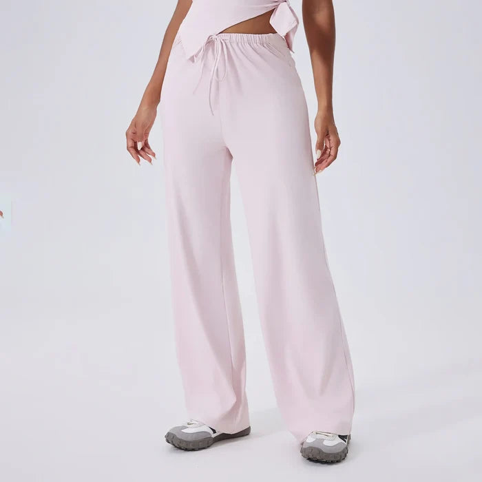 SPARK High Waist Yoga Straight Leg Pants with Drawstring CY3346