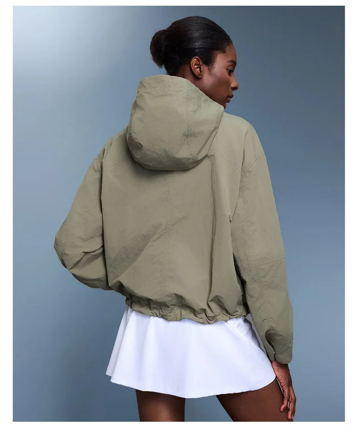 SPARK Light Outdoor Waterproof Hooded Jacket For Women DQ25126