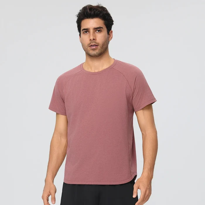 SPARK Men's Linen-Cotton Feel Quick-Dry T-Shirt YEL61204