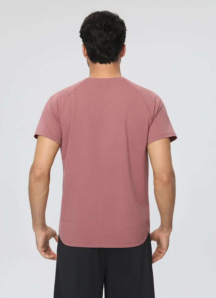 SPARK Men's Linen-Cotton Feel Quick-Dry T-Shirt YEL61204