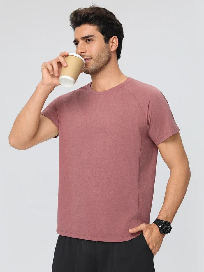 SPARK Men's Linen-Cotton Feel Quick-Dry T-Shirt YEL61204