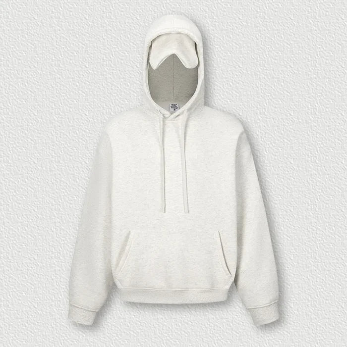 SPARK Men's Solid Color Hooded Sweatshirt with Eye Mask TH2692
