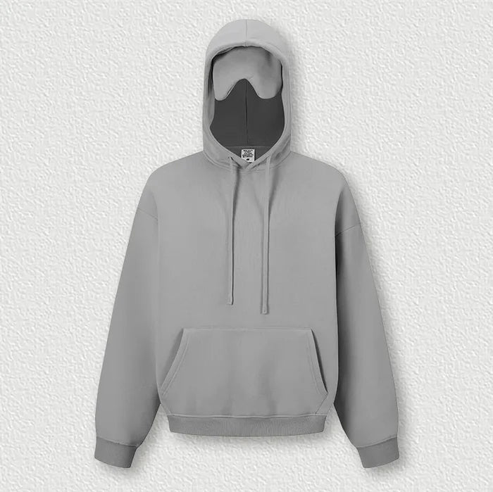 SPARK Men's Solid Color Hooded Sweatshirt with Eye Mask TH2692
