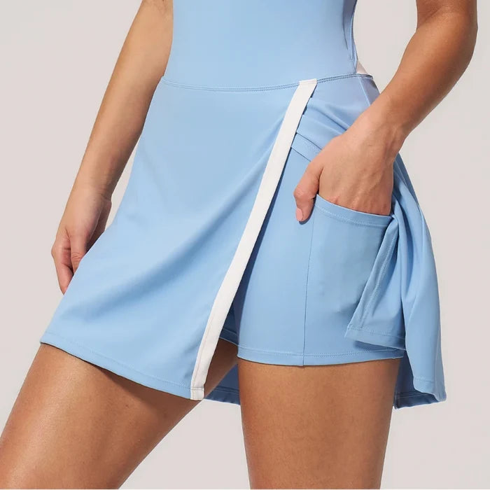 SPARK Naked-Feel Fitness Tennis Dress with Built-in Shorts ZC2134