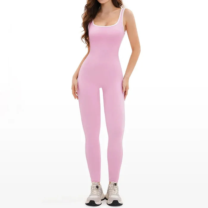 SPARK Naked Feel Yoga Bodysuit with Contrast Square Neck ZC9528