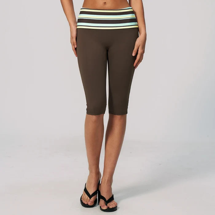 SPARK New Brushed Retro Polka Dot Fold-Over Yoga Capri ZC4549