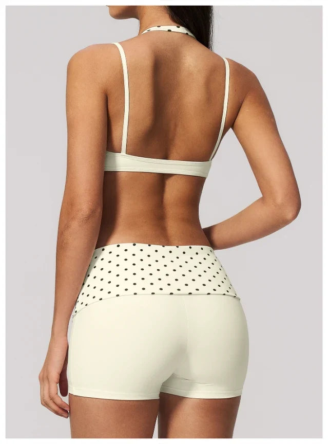 SPARK New Color-blocked Polka Dot Yoga Bra ZC4549