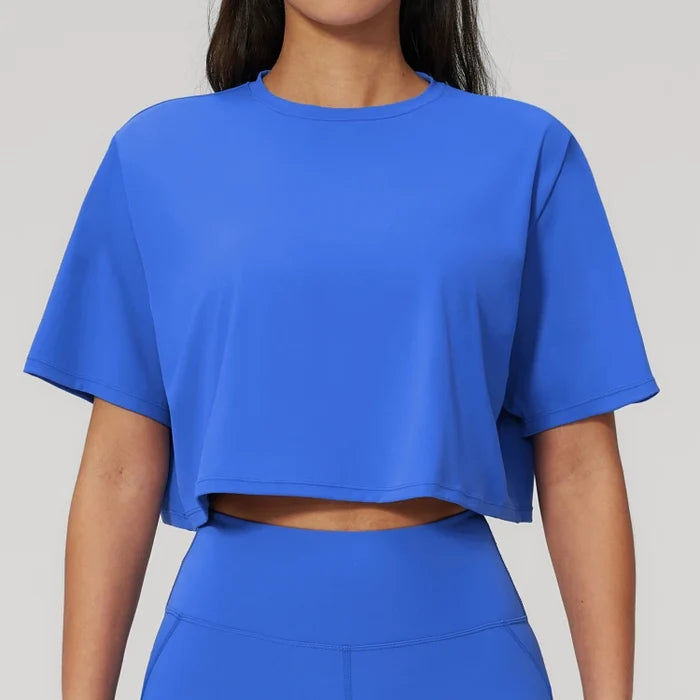 SPARK New Crew-Neck Loose Cropped Athletic Yoga Fitness T-Shirt ZC3091-2