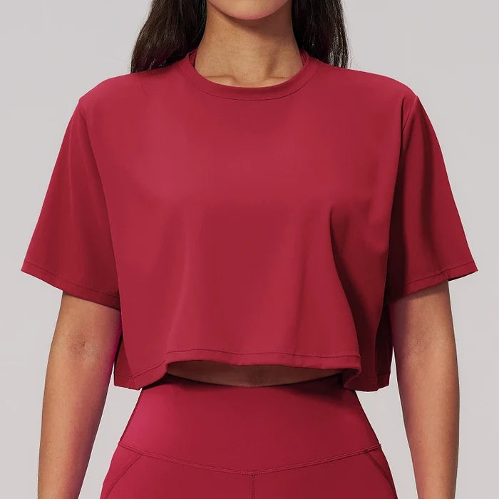 SPARK New Crew-Neck Loose Cropped Athletic Yoga Fitness T-Shirt ZC3091-2