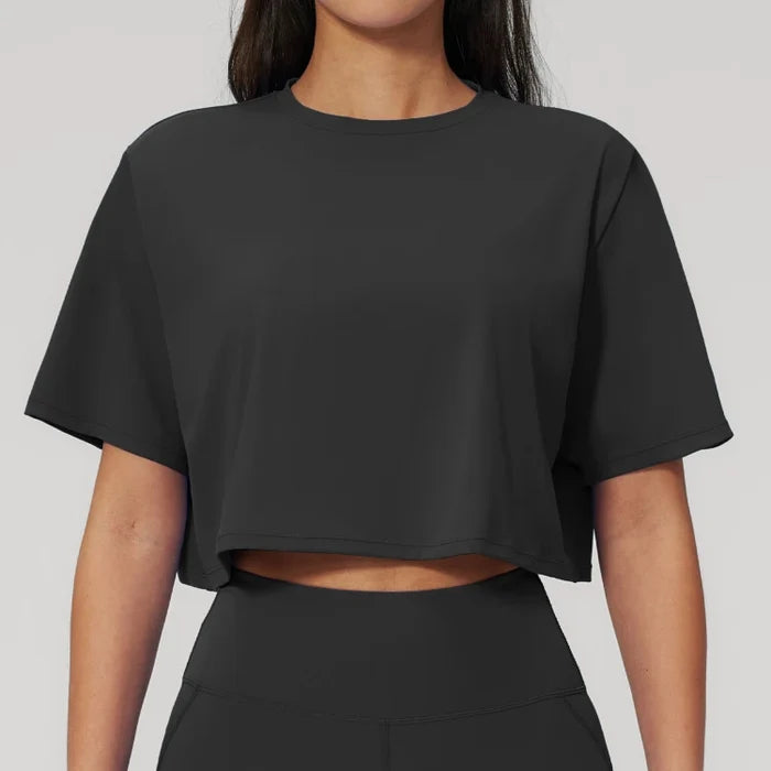 SPARK New Crew-Neck Loose Cropped Athletic Yoga Fitness T-Shirt ZC3091-2