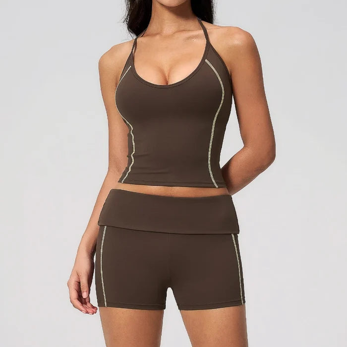 SPARK New Fashionable Contrast Color Yoga Outfit 2 Piece Set ZC4533