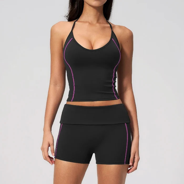 SPARK New Fashionable Contrast Color Yoga Outfit 2 Piece Set ZC4533