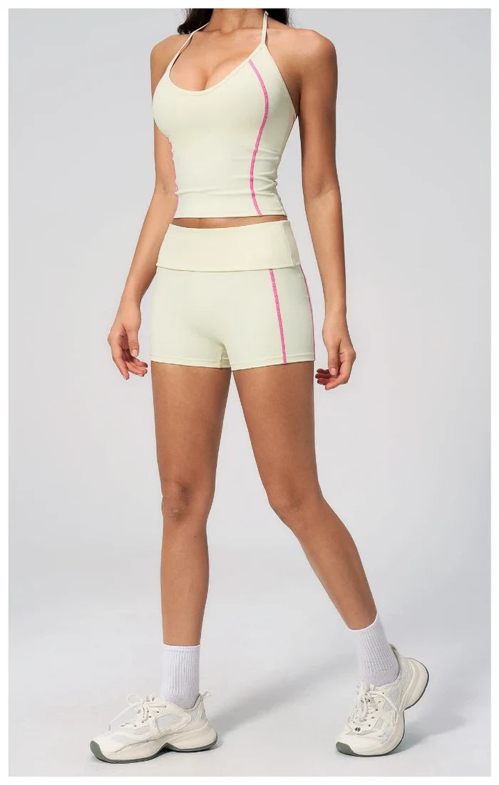 SPARK New Fashionable Contrast Color Yoga Outfit 2 Piece Set ZC4533