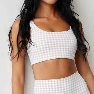 SPARK New Style Grid Yoga Fitness 2 Piece Set for Women BL198