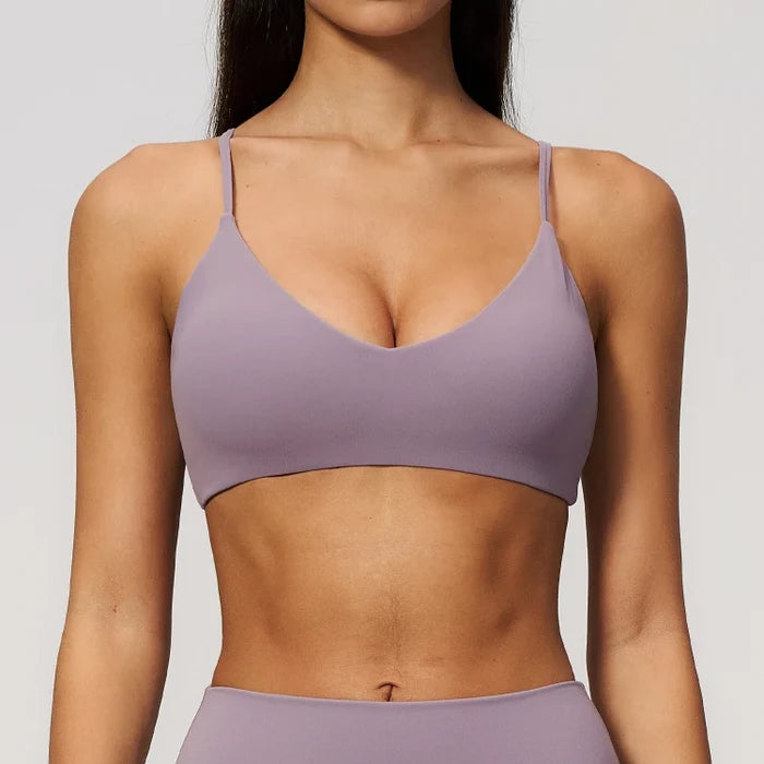SPARK New Women's V-neck Brushed Yoga Bra ZC9616