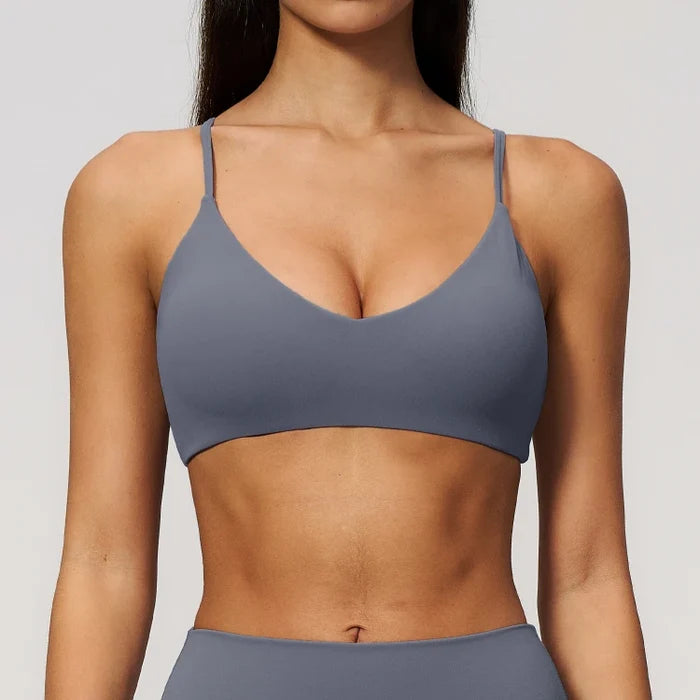SPARK New Women's V-neck Brushed Yoga Bra ZC9616
