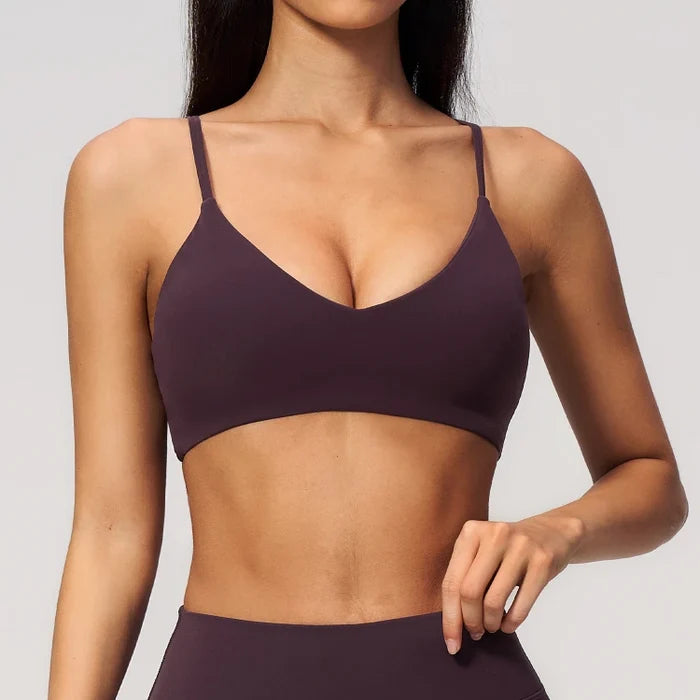 SPARK New Women's V-neck Brushed Yoga Bra ZC9616