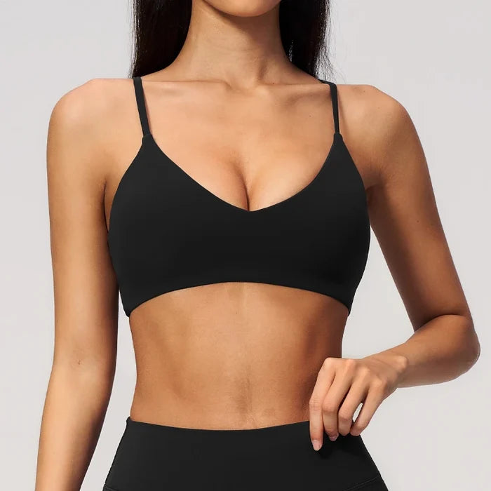 SPARK New Women's V-neck Brushed Yoga Bra ZC9616