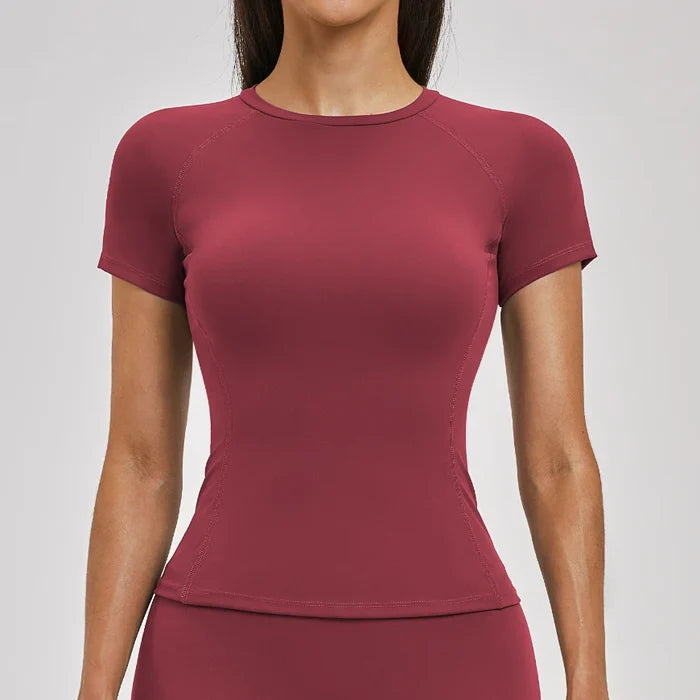 SPARK Normal Crew Neck Slim Yoga Short Sleeve Top ZC2546