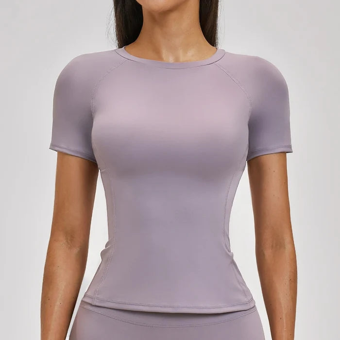 SPARK Normal Crew Neck Slim Yoga Short Sleeve Top ZC2546