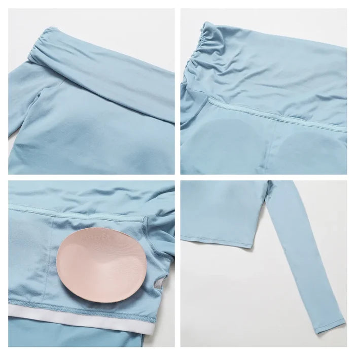 SPARK One-shoulder Long Sleeve Yoga Crop Top ZC9152