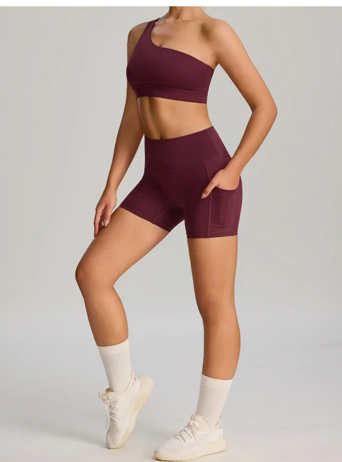 SPARK One-shoulder Shockproof Yoga Bra For Women FYD233