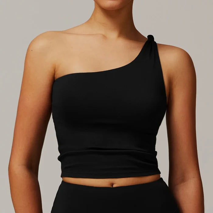 SPARK One-shoulder Twisted Yoga Tank Top ZC9152