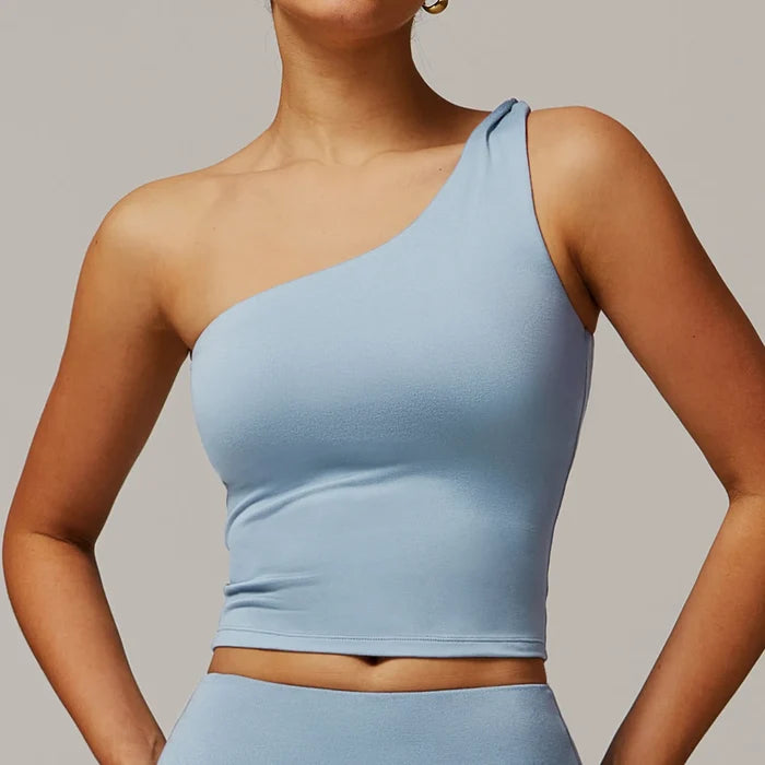 SPARK One-shoulder Twisted Yoga Tank Top ZC9152