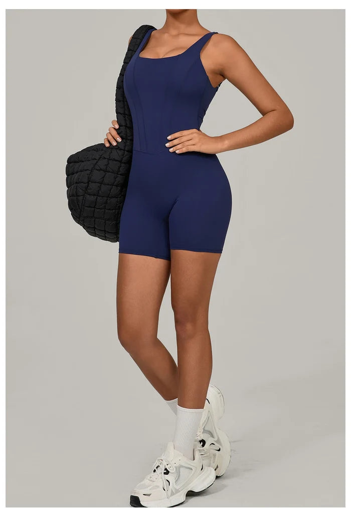 SPARK Quick-dry One-piece Workout Bodysuit with Adjustable Straps TF1410