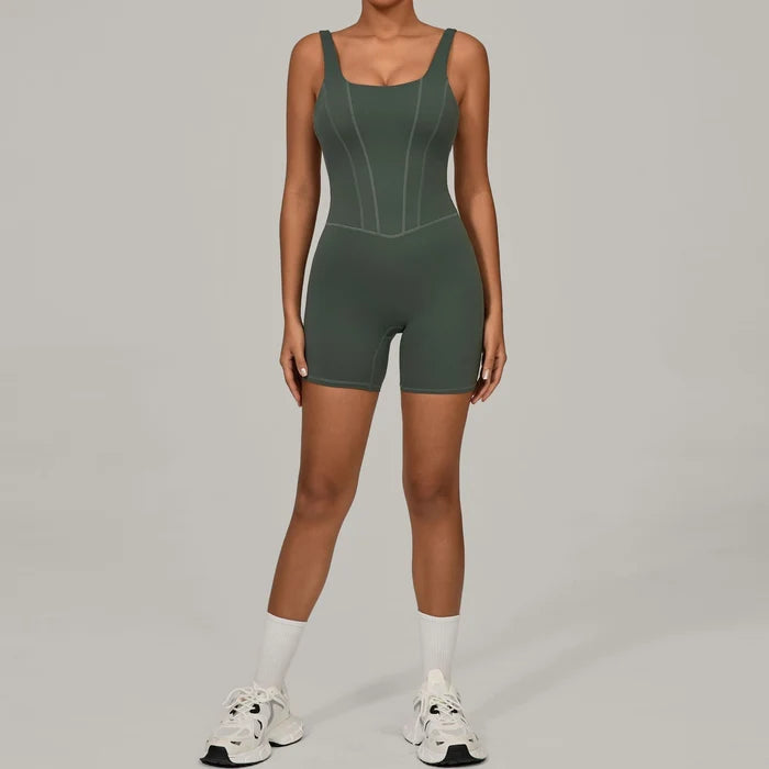 SPARK Quick-dry One-piece Workout Bodysuit with Adjustable Straps TF1410
