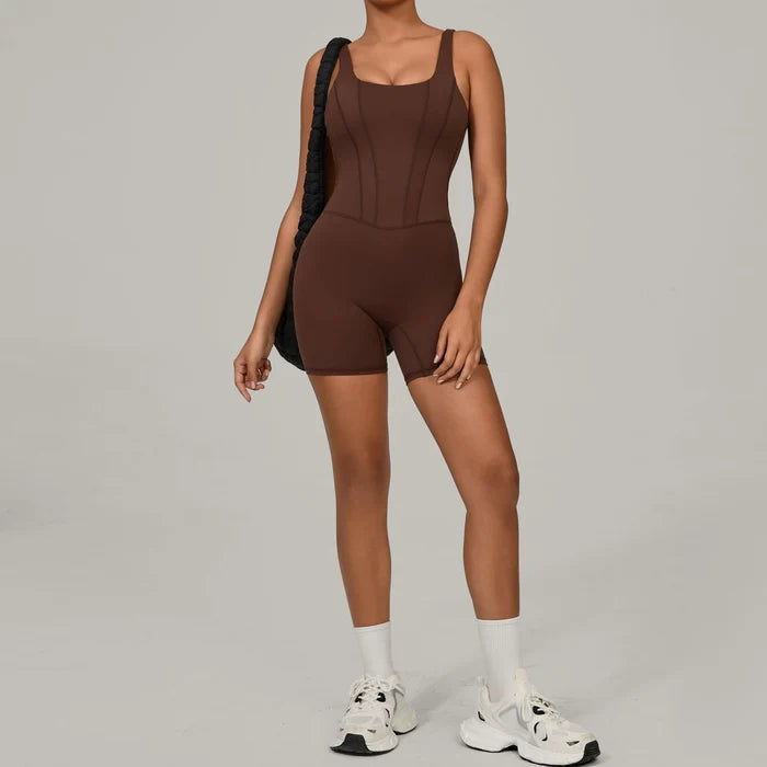 SPARK Quick-dry One-piece Workout Bodysuit with Adjustable Straps TF1410