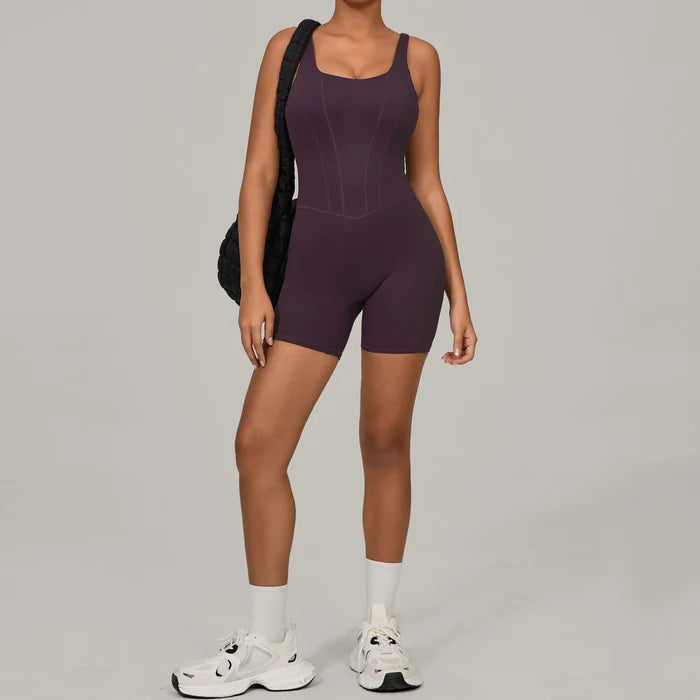SPARK Quick-dry One-piece Workout Bodysuit with Adjustable Straps TF1410