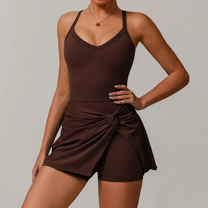 SPARK Recycled V Neck Twist Tennis Dress ZC8998