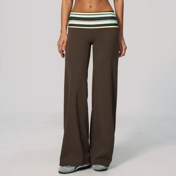 SPARK Retro Polka Dot Fold-Over Yoga Pants ZC4549