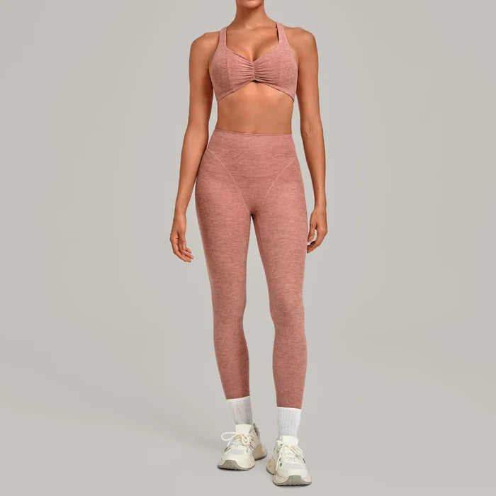 SPARK Ruched Sports Bra & High-Waisted Workout Set TF9291