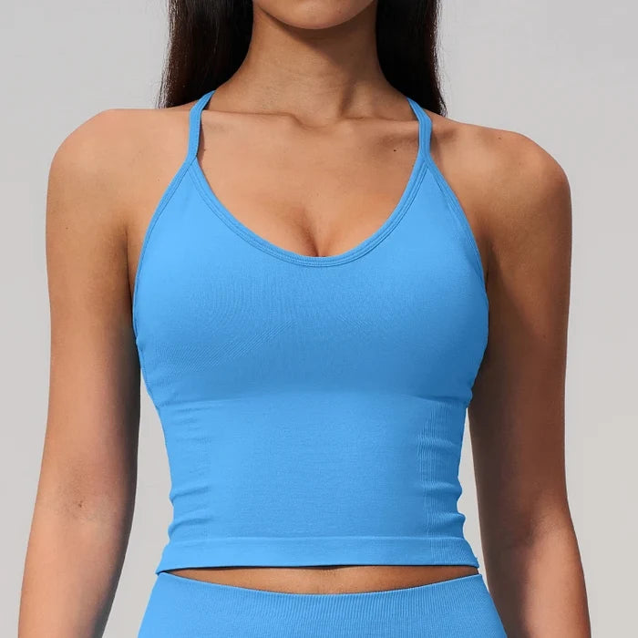 SPARK Seamless Halter Neck Y-Back Yoga Fitness Tank Top ZC3597