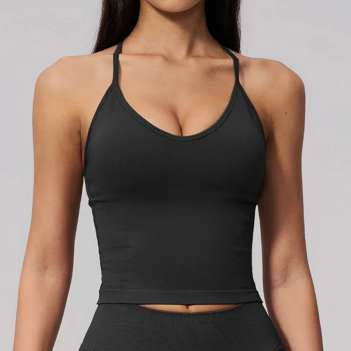 SPARK Seamless Halter Neck Y-Back Yoga Fitness Tank Top ZC3597