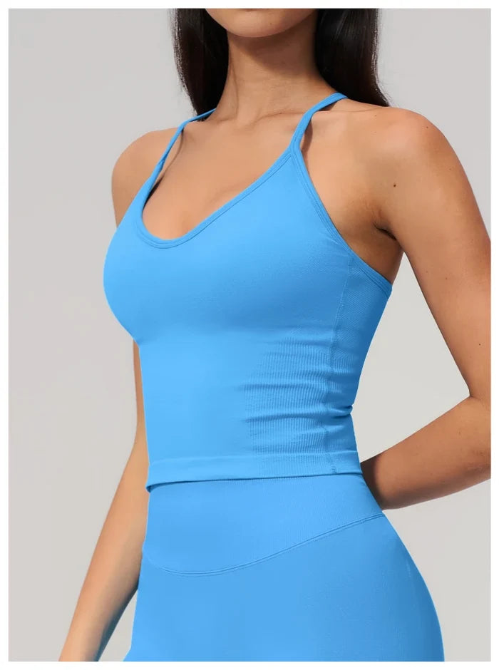 SPARK Seamless Halter Neck Y-Back Yoga Fitness Tank Top ZC3597
