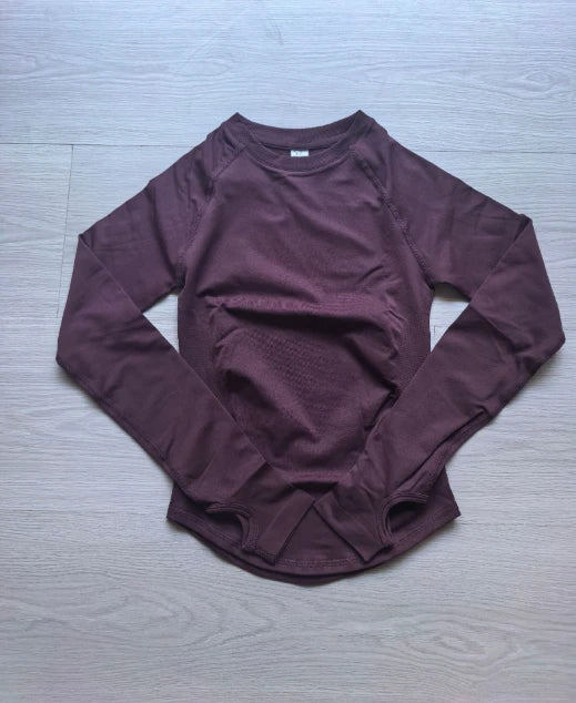 SPARK Seamless High Elasticity Yoga Long Sleeve Top With Thumb Holes OD6896