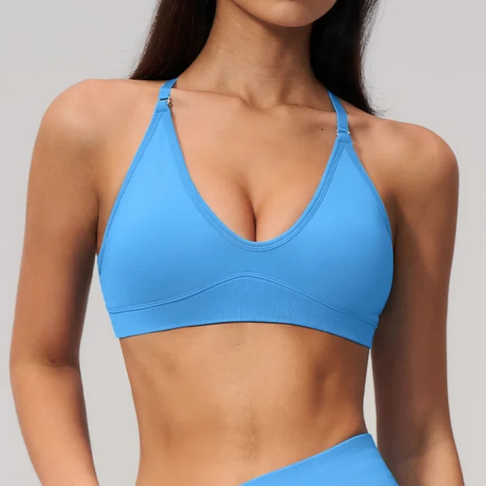 SPARK Seamless Ribbed 3-Way Convertible Yoga Sports Bra ZC3597