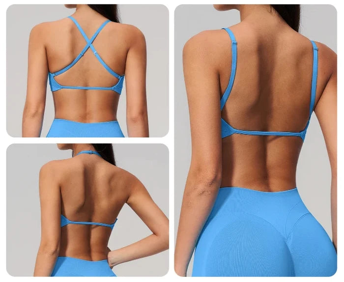 SPARK Seamless Ribbed 3-Way Convertible Yoga Sports Bra ZC3597