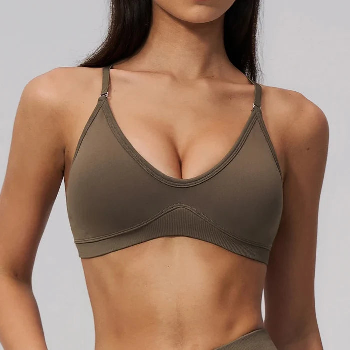 SPARK Seamless Ribbed 3-Way Convertible Yoga Sports Bra ZC3597