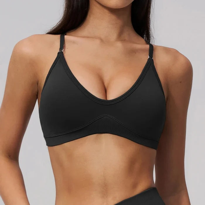 SPARK Seamless Ribbed 3-Way Convertible Yoga Sports Bra ZC3597