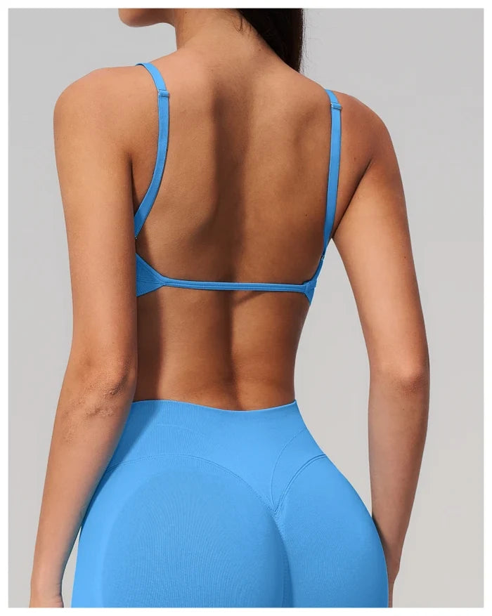 SPARK Seamless Ribbed 3-Way Convertible Yoga Sports Bra ZC3597