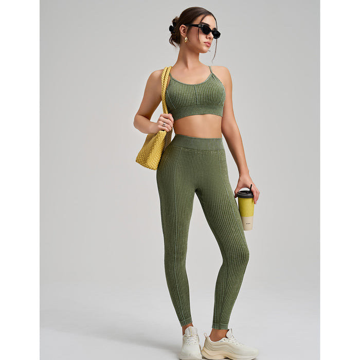 SPARK Seamless Sand Washed Yoga Two-piece Set RQ2493