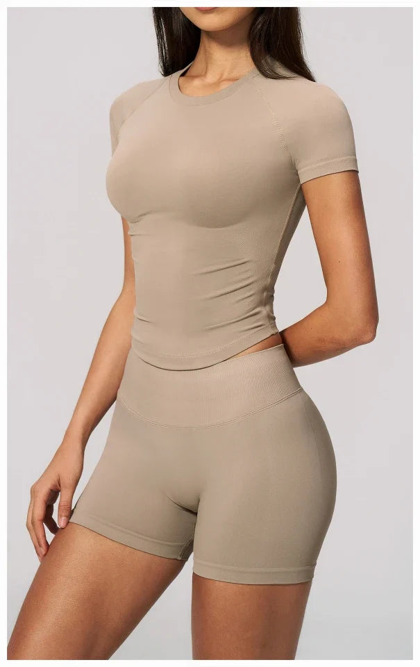 SPARK Seamless Short Sleeve Yoga Athletic Top ZC4535