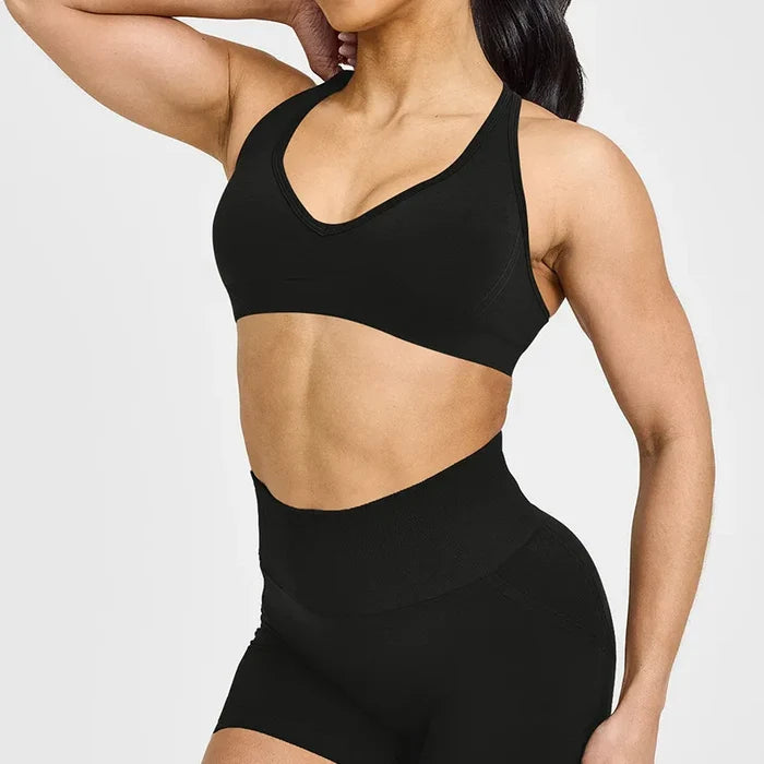 SPARK Seamless Women's V Neck Racerback Fitness Bra RX6017
