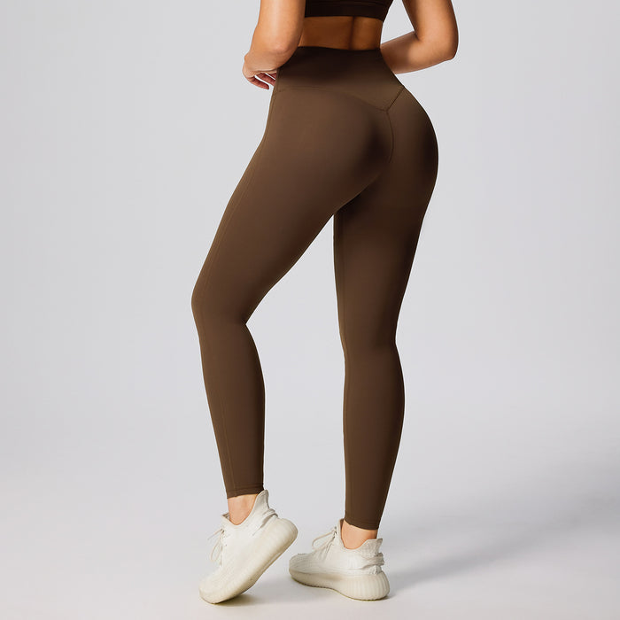 SPARK Sexy Gym Fitness Running Tights for Women in brown  back