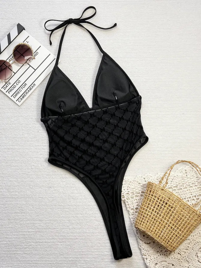 SPARK Sexy Mesh Bandage One Piece Bikini Swimwear