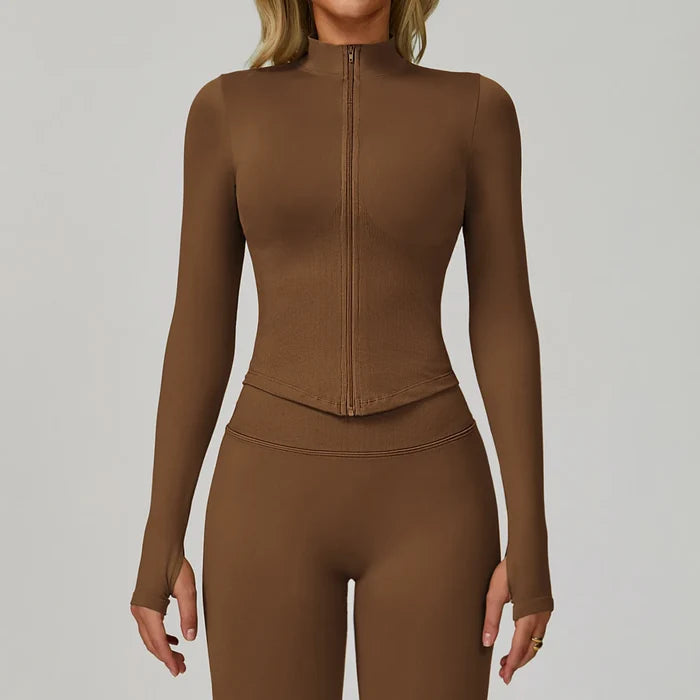 SPARK Slim-fit Zip-up Yoga Jacket For Women ZC7725